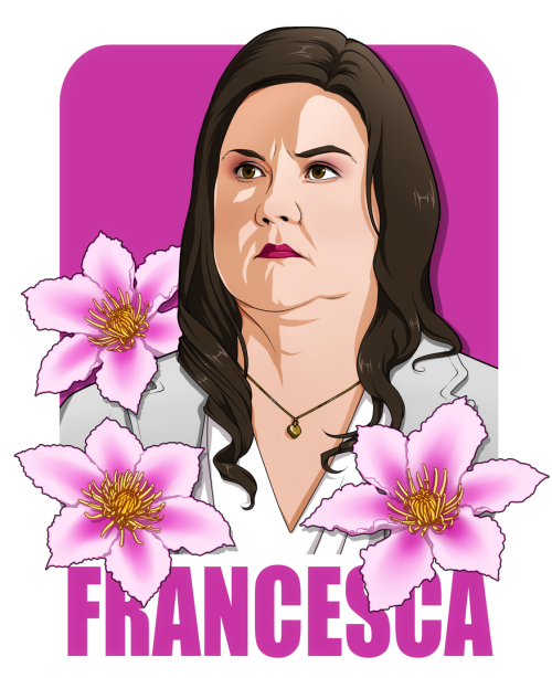 sm-victories: nessasan:   #15 - Francesca with Clematis   Wished by @sm-victories  You can still suggest characters to me! :)  amazing ❤❤ thank you so much adding Francesca to your flower project! 