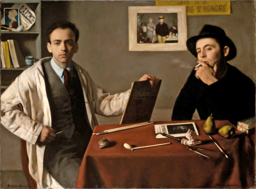 portraituresque:    Doppio autoritratto, Xavier and Antonio Bueno, 1944.  Double self portrait by two brothers: Xavier Bueno, right and Antonio Bueno, laft