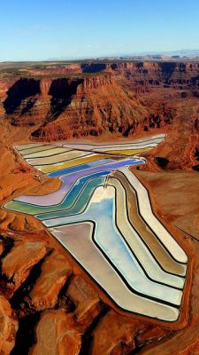 sixpenceee:  Aerial photo of Potash Ponds, San Juan County , Utah, UT United States 