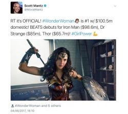 thefingerfuckingfemalefury:  ahuvaya: yessss 👏🏼 Marvel Studios: (Comes up with excuses for why they can’t have a female superhero movie yet) DC: (Releases a female superhero movie whose opening weekend beats three of the Marvel’s male lead superhero