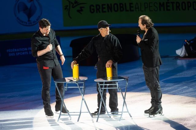 brian joubert, a magician and philippe candeloro