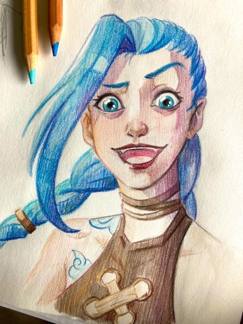 Jinx doodle cause I watched Arcane. 