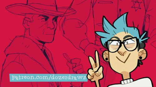 Odis Weff and Deafy Wickware character studies (+ shippy sketches) are on my Patreon now