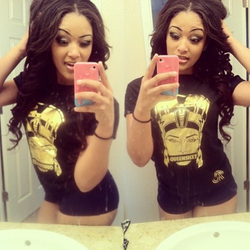 baddqueens:  @dgooods in her @beroyalclothing tshirt