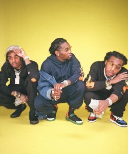 oneoakdutch:  charrueches:  charrueches  Please tell me those two on the end are brothers at least???  Quavo (left) and Takeoff (right) are uncle and nephew. Offset (center) is Quavo&rsquo;s cousin.