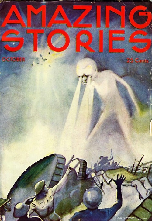 Amazing Stories #6 (October 1933). Cover art by Leo Morey.