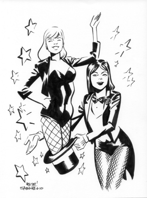 folderolsoup:Black Canary and Zatanna by Chris Samnee