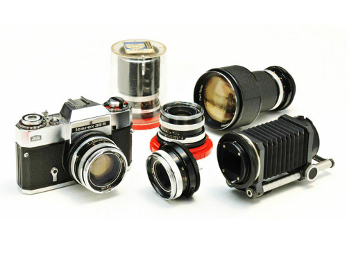 Zeiss Ikon Icarex 53 S reflex camera with accessories, 1968. Zeiss Ikon AG, Stuttgart, Germany. Via 