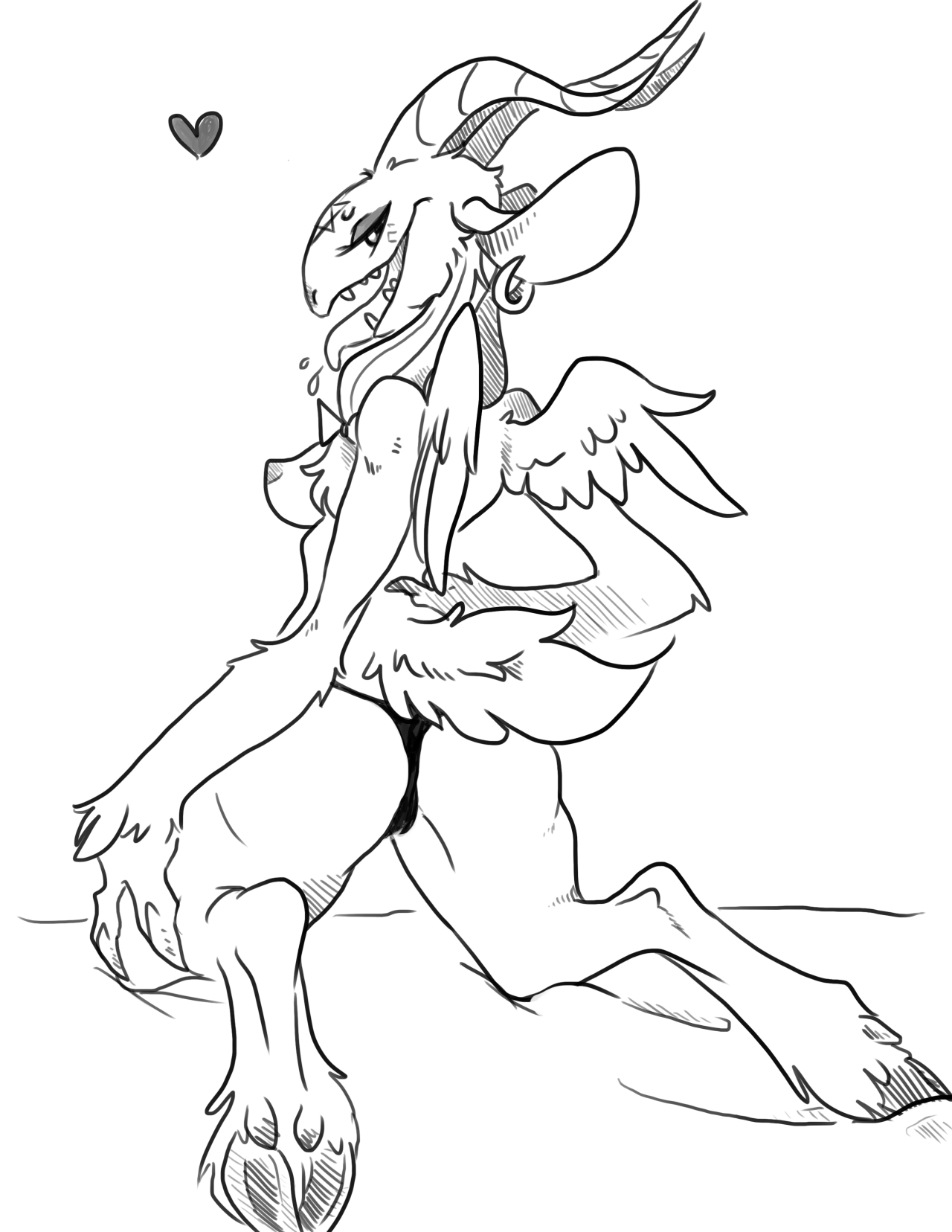 magicmausoleum:  Sketch commission of Baph for ecmajor! Still streamin’!  HNNG