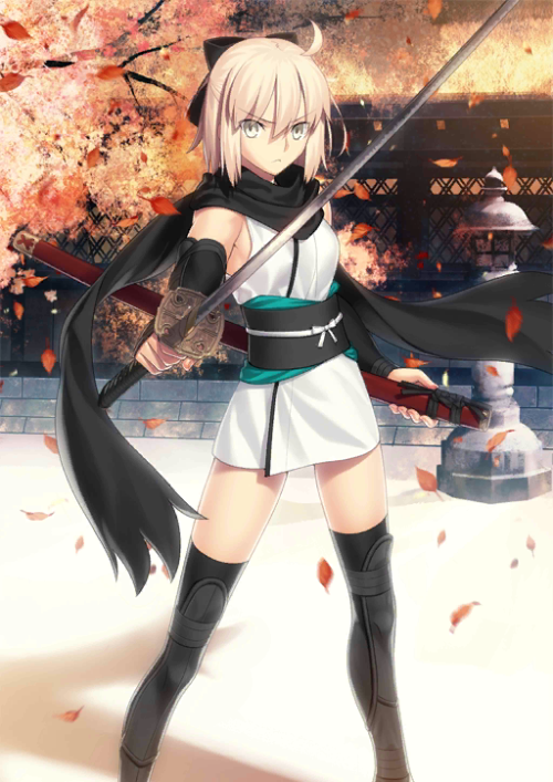 rockxas-alter:  Okita’s card art from FGO. Source.   I NEED YOU OKITA… WHY… WHY, I ROLL AND I ROLL AND NOTHING