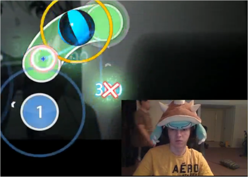 drfkingpepper:MegaZero wearing a Rammus hat playing OSU….