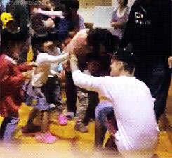  pattiemallette: In Japan and JB just randomly decided to show up at an orphanage