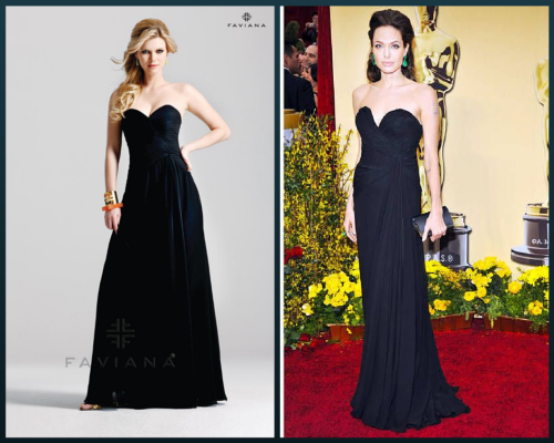 Look just as flawless and fabulous and Angelina Jolie in Faviana 6428!