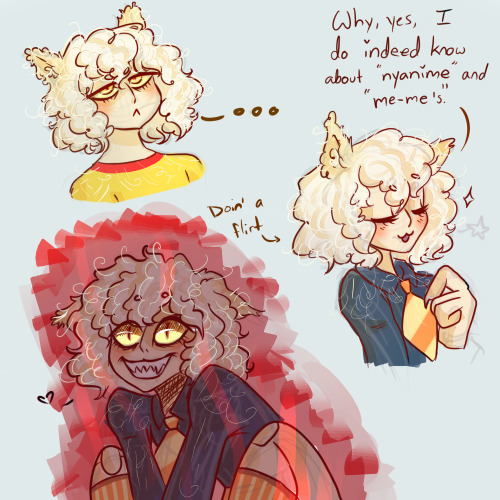 i tried doing some neferpitou re-designs…more curly …..less tiddy..