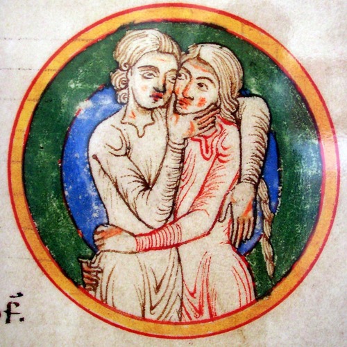 ca. 1200, Millstatt Abbey (Carinthia - Austria)Kärntner Landesarchiva couple embracingsource