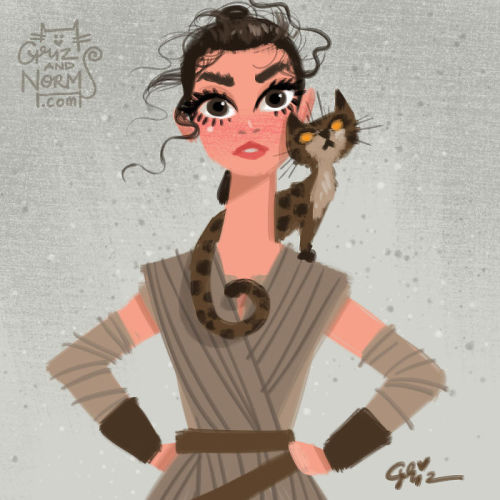 awesome-picz:Star Wars Characters And Their Cats by Griselda.