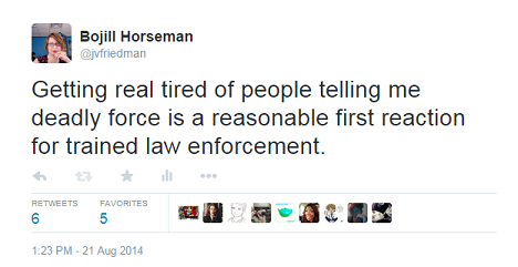 dontbearuiner:  platostepchild:  There’s a vicious double standard. If you’re an untrained civilian, and you’re approached menacingly by an armed police officer, and you fear for your safety, you’re supposed to remain completely under control,