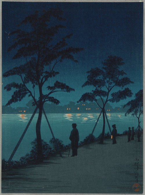 Night Scene at Sumida River   -    Kobayashi Kiyochika , 1930.Japanese , 1847-1915Woodblock, 10 1/8 