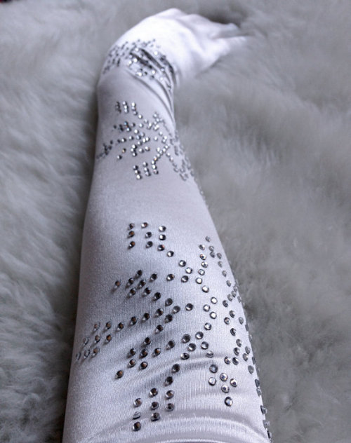 Custom Snowflake Burlesque Gloves Ice Queen Genuine Swarovski Crystal Design Made to Order by DelilahBurlesque http://ift.tt/2a5AiH0