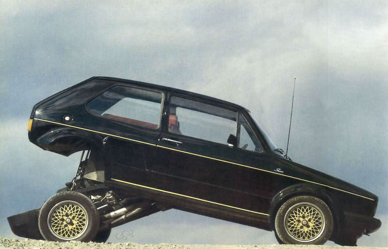 carsthatnevermadeitetc:  Sbarro Golf Turbo, 1983. A Volkswagen Golf Mk 1 with a mid-placed