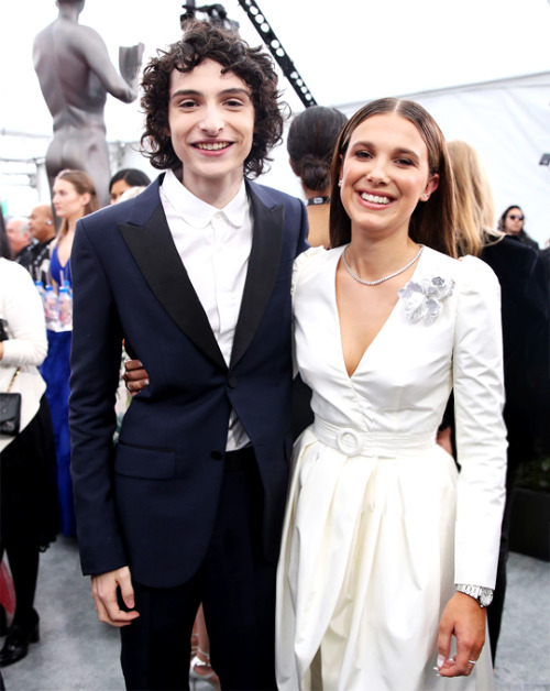 Finn Wolfhard and Millie Bobby Brown photographed at the 2020 Screen Actors Guild Awards, 1.19.20.