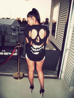 Fashionpassionates:  Only $14! Get The Tee Here: Skull Back Tee “Get Your Fashion