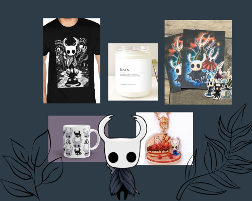 Selfcare kit for Ghost from Hollow Knight: ⋆ Hollow Knight t-shirt, $24.90 ⋆ Hollow Knight mug, $18.