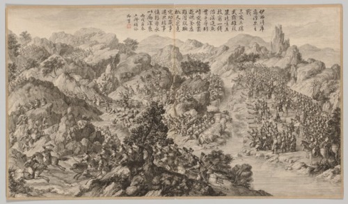 Battle at Yixi'er Ku'ernao'er: from Battle Scenes of the Quelling of Rebellions in the Western Regio