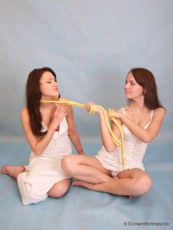 Girls tied, gagged and teased