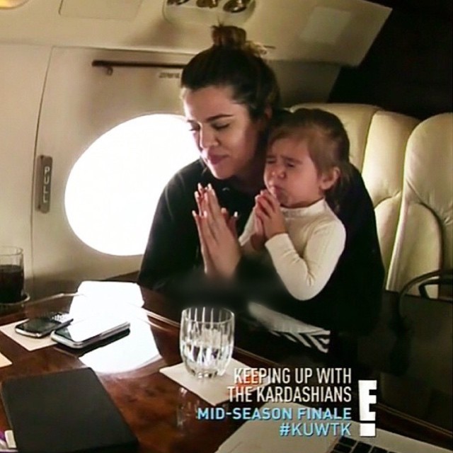 ultimatekimkardashian:  khloekardashian: “Look at my babies face when she is praying!!!