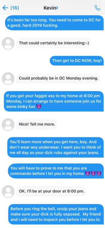 aqh:Here is some fun I had with my NYC Lawyer Faggot in January.  I totally get off sending him orde