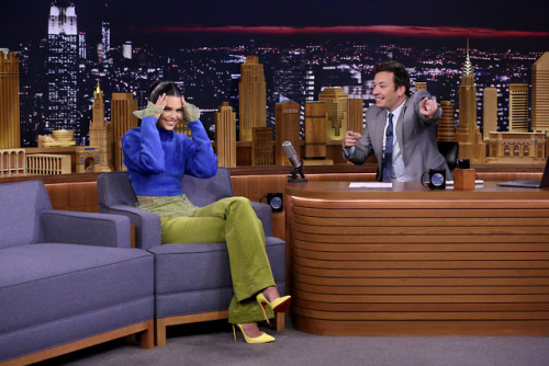 redsolecelebs: Kendall Jenner - Wearing “So Kate Pumps“ On The Tonight Show Starring Jimmy Fallon, 0