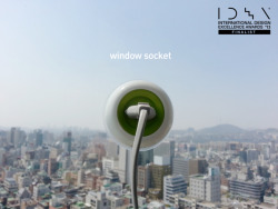 mydrunkkitchen:  comic-chick:  mccdi09:    Plug It On The Window     The Window Socket offers a neat way to harness solar energy and use it as a plug socket. So far we have seen solutions that act as a solar battery backup, but none as a direct plug-in.