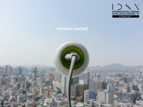 mccdi09:    Plug It On The Window      The Window Socket offers a neat way to harness solar energy and use it as a plug socket. So far we have seen solutions that act as a solar battery backup, but none as a direct plug-in. Simple in design, the plug