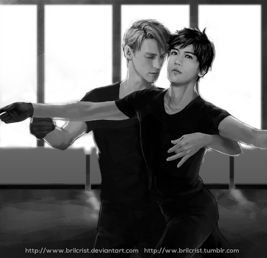 brilcrist: Just Viktor n Yuuri practicing on ice rink~ Nothing more~ *cough* Credit