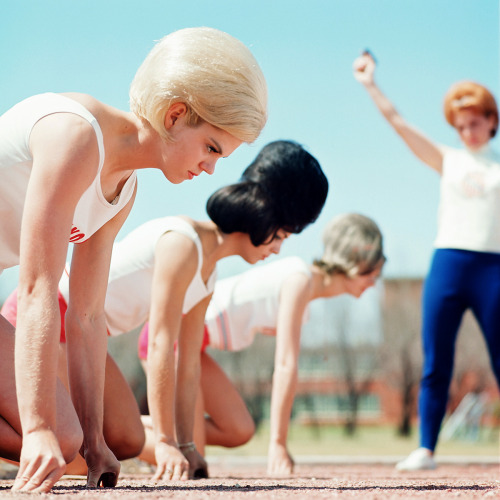 playburo:  The Bouffant Belles, girls from the Texas Track Club, photo for Sports Illustrated by Neal Barr, 1964