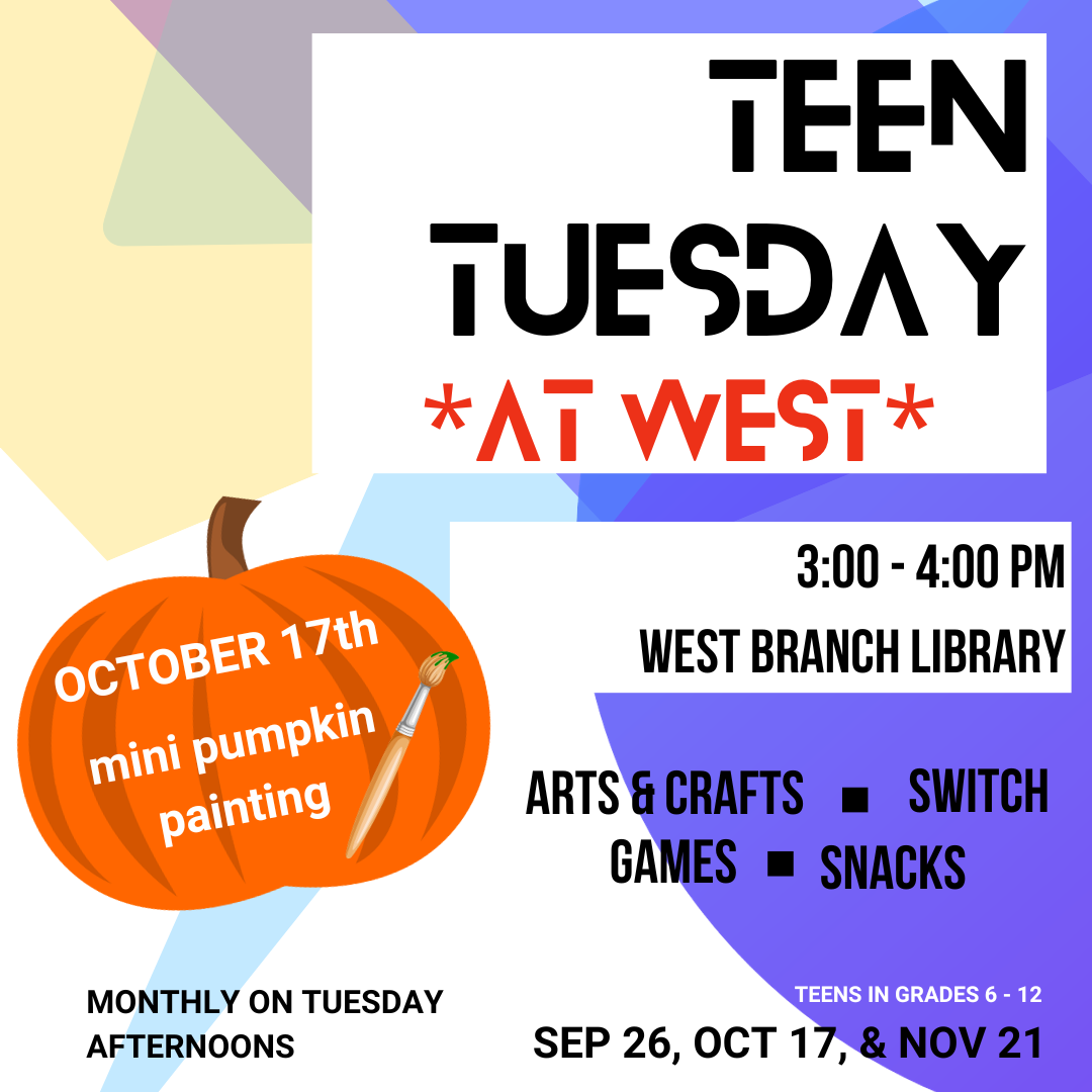 Manchester City Library Teens — NEW - September Teen Take and Make