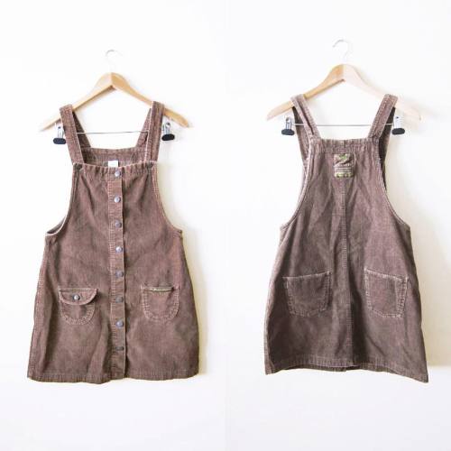 New! #vintage #90s brown corduroy #pinafore dress • xs/s • www.milkteeths.etsy.com {#etsyv