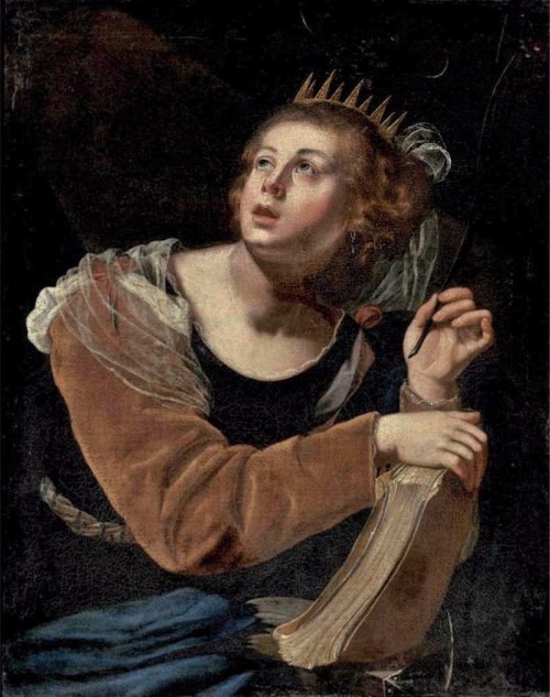 St Catherine of Alexandria (1640s). Artemisia Gentileschi (Italian, 1593-1653). Oil on can