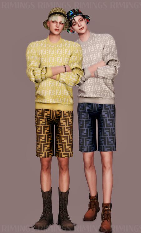  [RIMINGS] FENDI Knit Top & Short Pants & Bucket Hat - TOP / BOTTOM / HAT- NEW MESH- ALL LOD