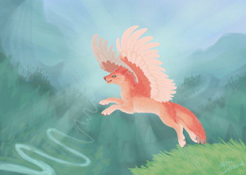 i realise i don’t have one of those cool winged wolf, so i gave Meteor a wings!!and he&rsquo;s just 