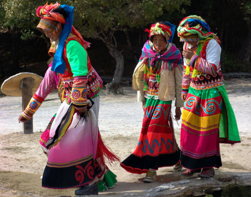Three women from the Yi ethnic minority in China