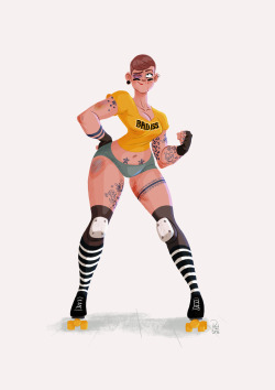 pierrerutz:  A bad ass roller derby chick for Character Design Challenge