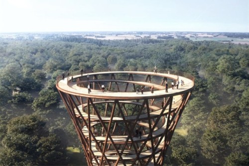 thedesigndome: Spiraling Walkway Amidst The Danish Forest Gives You A Stunning Aerial View Copenhage