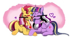 54fallenartist14:For the month of Pride here some Ships and Headcanons for our ponies in my Flurryverse~ And It’s been a while since I did Ponies.Twilight Sparkle-AsexualSunset Sparkle-LesbiansPinkie Pie-PansexualFluttershy-Asexual and Polysexuality
