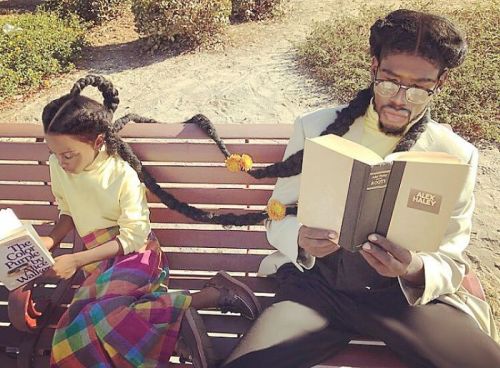 sartorialadventure:    Benny Harlem, an aspiring singer, songwriter, and model, holds the Guinness Book of World Records’ title for tallest high top afro at 52.07 cm (20.5 inches). Photos with his daughter Jaxyn have taken social media by storm.