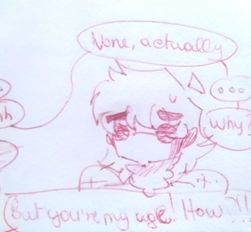 Text:
Ojtaro: none, actually... Why?
Guwa: but you're my age! How?!!
(dammit, terrible quality ...)