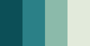 color-palettes:Whispers From Empty Rooms - Submitted by SeesawSiya#0c5056 #2a8086 #8bbaab #e1eadb