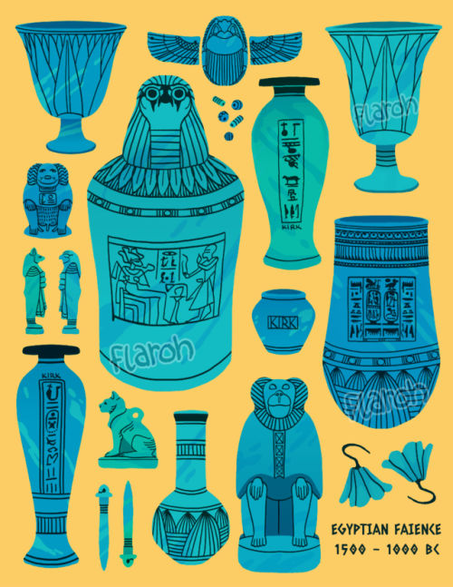 flaroh: Introducing the third piece in my ancient ceramics series: Egyptian faience! All of these pi