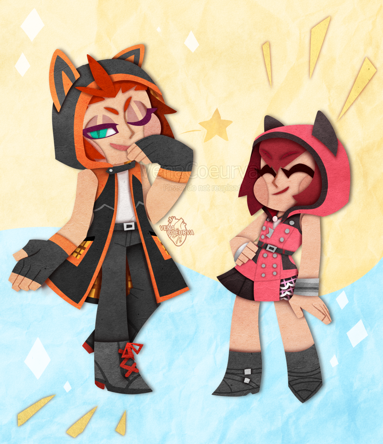 venacoeurva: Radiant Redhead siblings, BUT with matching kitty ears -Don’t reupload/edit/use